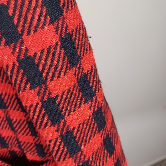 Anne Klein ILGWU Vintage Buffalo Plaid Shoulder Pads Wool Silk Blazer 10 Petite - Picture 3 of 10